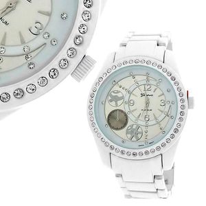 Iced Out Bling Bling Metal Watch - STREET BLING white - Uni / biela vyobraziť