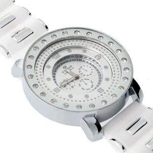 Iced Out Bling Style Designer Watch - DRIFT white - Uni / biela vyobraziť