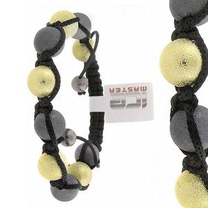 Iced Out Unisex PAVE BALLS Bracelet - MASTER black / gun / gold - Uni / čierna vyobraziť