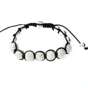 Iced Out Unisex Steel Bling Armband Shamballa - Uni / strieborná vyobraziť