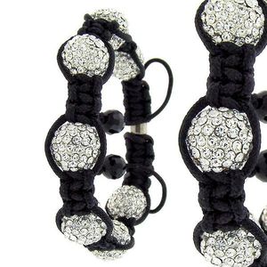 Iced Out Unisex PAVE BALLS Bracelet - PREMIUM black / silver - Uni / čierna vyobraziť