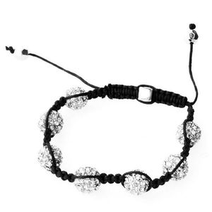 Iced Out Unisex Bling Bracelet - DISCO BALL SEVEN blk/silver - Uni / čierna vyobraziť