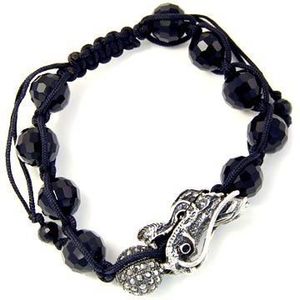 Iced Out Unisex Bling Bracelet - DISCO BALL ONYX DRAGON hem - Uni / čierna vyobraziť