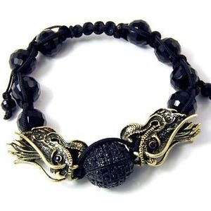 Iced Out Unisex Bling Bracelet - DISCO BALL DRAGONS black gold - Uni / čierna vyobraziť