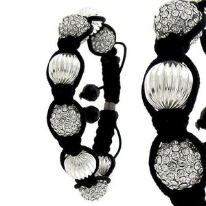 Iced Out Unisex DISCO BALL Bracelet - PREMIUM black / silver - Uni / čierna vyobraziť