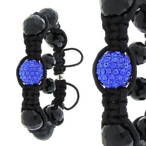 Iced Out Unisex PAVE BALLS Bracelet - ONE black / blue - Uni / čierna vyobraziť