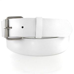 Iced Out Soild Leather Belt white - 115cm - L(115cm) vyobraziť