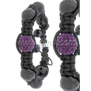 Iced Out Disco Shamballa Bracelet Black Purple - Uni / čierna vyobraziť