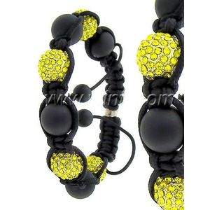 Iced Out Disco Shamballa Bracelet Black Yellow - Uni / čierna vyobraziť