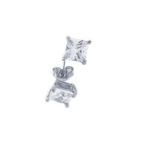Iced Out Silver Bling Earrings - 4x4mm vyobraziť