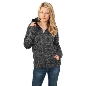 Urban Classics Ladies Winter Knit Zip Hoody - L / čierna vyobraziť