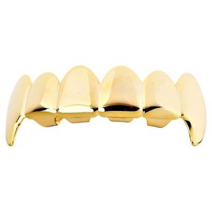 Iced Out One Size Fits All Bling Grillz - VAMPIRE TOP - Gold - Uni / zlatá vyobraziť