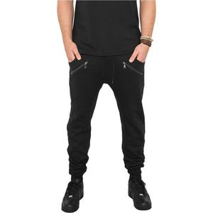 Urban Classics Zip Deep Crotch Sweatpants Blk - M / čierna vyobraziť