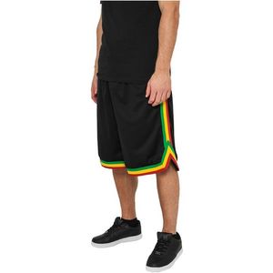 Urban Classics Stripes Mesh Shorts Black/rasta - S / čierna vyobraziť