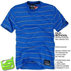 Old School Tshirt 2163blu/wht - L / modro-biela vyobraziť