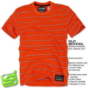 Old School Tshirt 2163ora/wht - L / oranžovo-biela vyobraziť