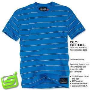Old School Tshirt 2163blue - L / modro-biela vyobraziť