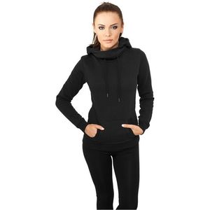 Urban Classics Ladies High Neck Hoody Blk - XS / čierna vyobraziť