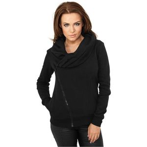 Urban Classics Ladies Asymetric Zip Jacket Blk - XL / čierna vyobraziť