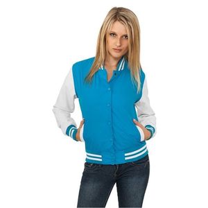 Urban Classics Ladies Light College Jacket Tur Wht - L / modrá/biela vyobraziť