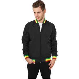 Urban Classics Nylon College Jacket Black Rasta - L / čierna vyobraziť