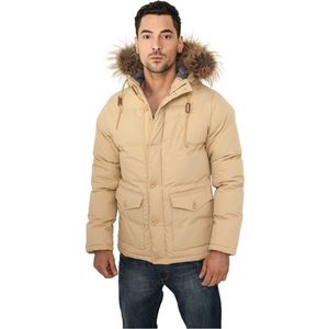 Urban Classics Chambray Lined Parka Beige - S / béžová vyobraziť