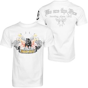 Hood Star Dog In Fire Men T-shirt Wht - XL / biela vyobraziť