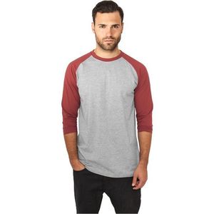 Urban Classics Contrast 3/4 Sleeve Raglan Tee Gry Rub - XL / šedo-červená vyobraziť