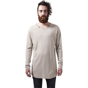 Urban Classics Long Shaped Waffle L/S Tee Snd - M / hnedá vyobraziť