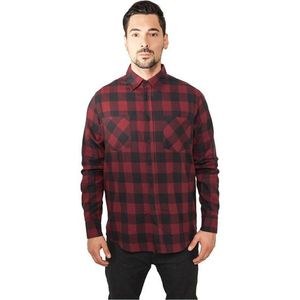 Urban Classics Checked Flanell Shirt Black Bur - M / čierno-červená vyobraziť