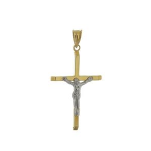 Zlatý prívesok krížik s Ježišom vyobraziť