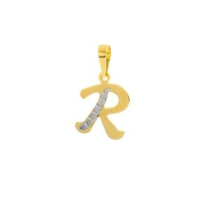 Prívesok písmenko R zo žltého zlata vyobraziť