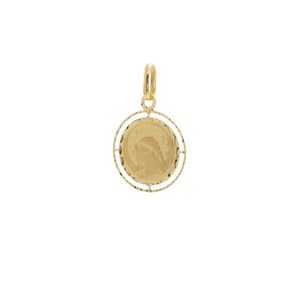 Zlatá okrúhla madonka Panny Márie Medžugorskej vyobraziť