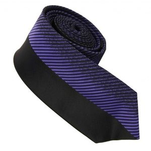 40026-19 Fialovo-čierna kravata ROMENDIK. vyobraziť