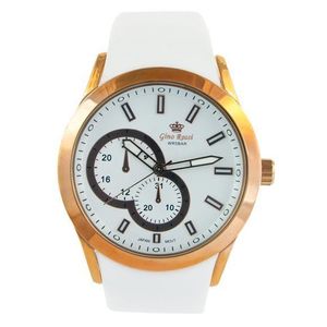 Pánske hodinky s bielym kaučukovým remienkom Gino Rossi 8277C-3C1 vyobraziť