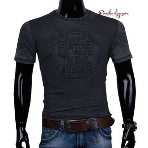 11444-59 Čierne pánske tričko s krátkym rukávom. vyobraziť