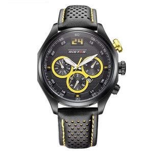 Čierne pánske hodinky so žltými prvkami Ristos 93013G-B1111 vyobraziť