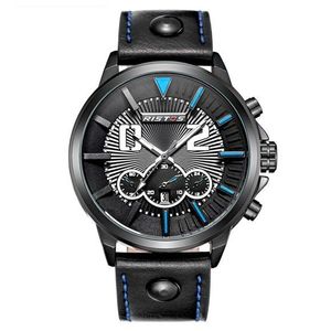 Pánske hodinky s modrým prešívaním Ristos 93001G-B0707 vyobraziť