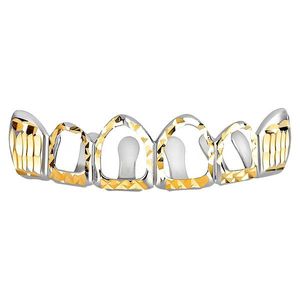 Iced Out Silver Diamont Cut Grillz - One size fits all - HOLLOW Top - Uni / strieborná vyobraziť