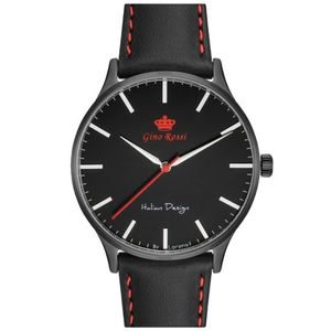 Pánske čierne hodinky s červenými prvkami Gino Rossi 12462A-1A3 vyobraziť