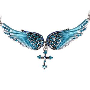 Náhrdelník Angel Cross-Modrá KP2274 vyobraziť