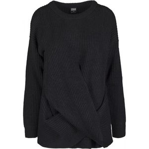 Urban Classics Curvy Sveter 'Ladies Wrapped Sweater' čierna vyobraziť