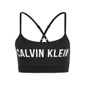 Calvin Klein Performance Športová podprsenka 'ADJUSTABLE SPORTS BRA LOGO' čierna / biela vyobraziť