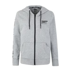 Superdry Športová mikina so zipsom 'Core' sivá / čierna vyobraziť