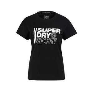Superdry Funkčné tričko čierna / biela vyobraziť