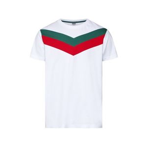 Urban Classics Tričko 'Arrow Panel Tee' zelená / červené / biela vyobraziť