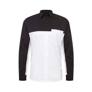 HUGO Košeľa 'Eamos' čierna / biela vyobraziť