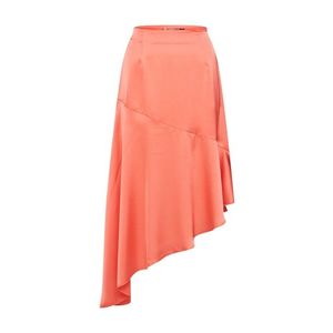 Missguided Sukňa 'Satin Asymmetric Skirt Coral' oranžová vyobraziť