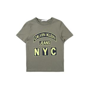 Calvin Klein Jeans Tričko tmavomodrá / neónová žltá / olivová vyobraziť