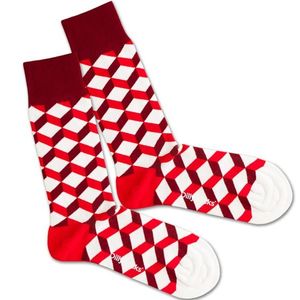 DillySocks Ponožky 'Big Bloody Dice' červené / biela vyobraziť